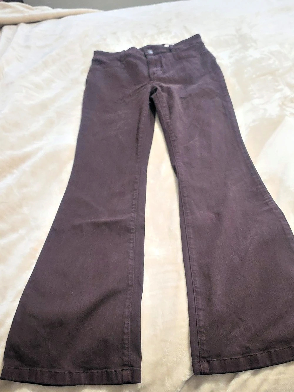 Cosmic Blue Love Wide Leg Jeans Brown Waist 27 Like New